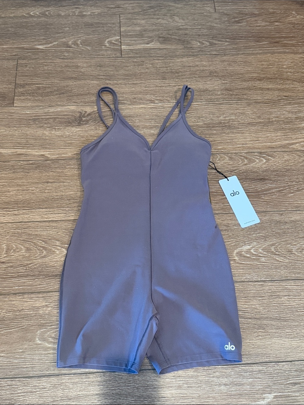 Alo Lavender V-Neck Strappy Romper
